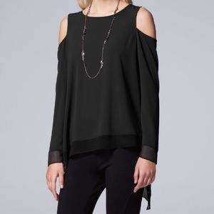Black Cold Shoulder Top